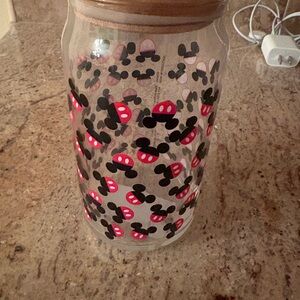 Disney Mickey Mouse Jar with Red and Black Design